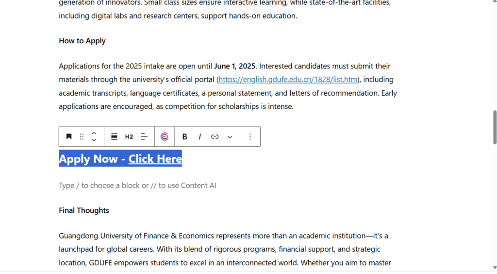 Guangdong University of Finance & Economics (GDUFE) Scholarships 2025