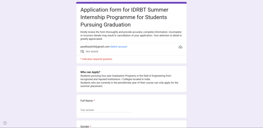 IDRBT Summer Internship Programme 2025 | Apply Now - Stipend ₹12,500