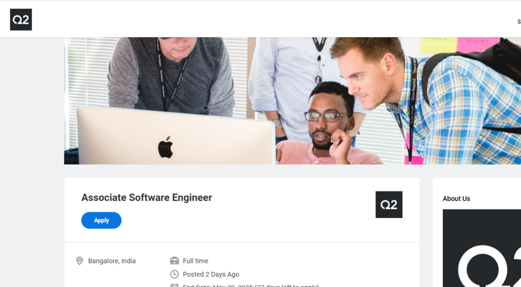 Associate Software Engineer Job Opportunity In Q2 – Bangalore, India