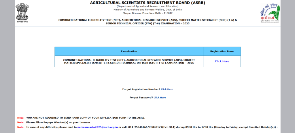 ASRB NET, ARS, SMS & STO Recruitment 2025